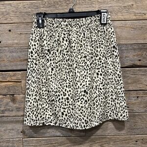 Harper Heritage Women's Leopard Print Lined Skirt Size‎ Medium Elastic Waist